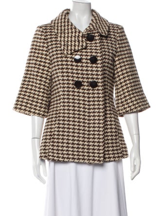 Soia & Kyo Wool Houndstooth Print Evening Jacket