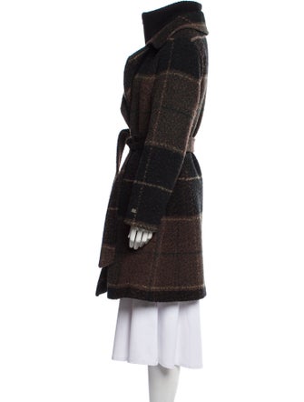 Soia & Kyo Wool Plaid Print Trench Coat