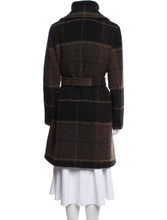 Soia & Kyo Wool Plaid Print Trench Coat