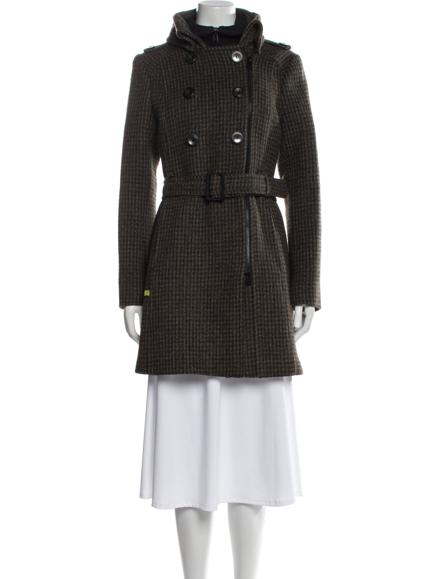 Soia & Kyo Wool Tweed Pattern Peacoat