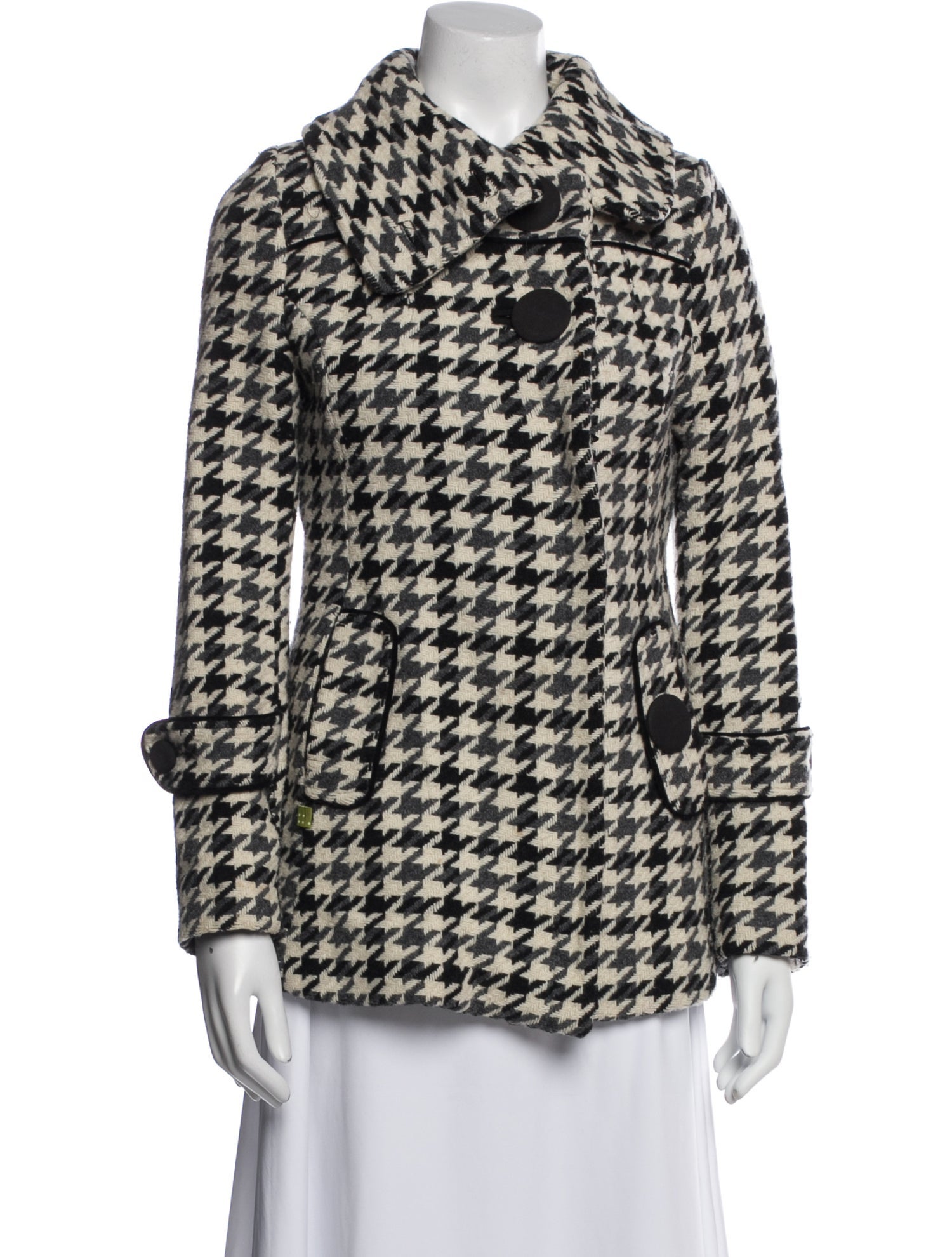 Soia & Kyo Wool Houndstooth Print Jacket