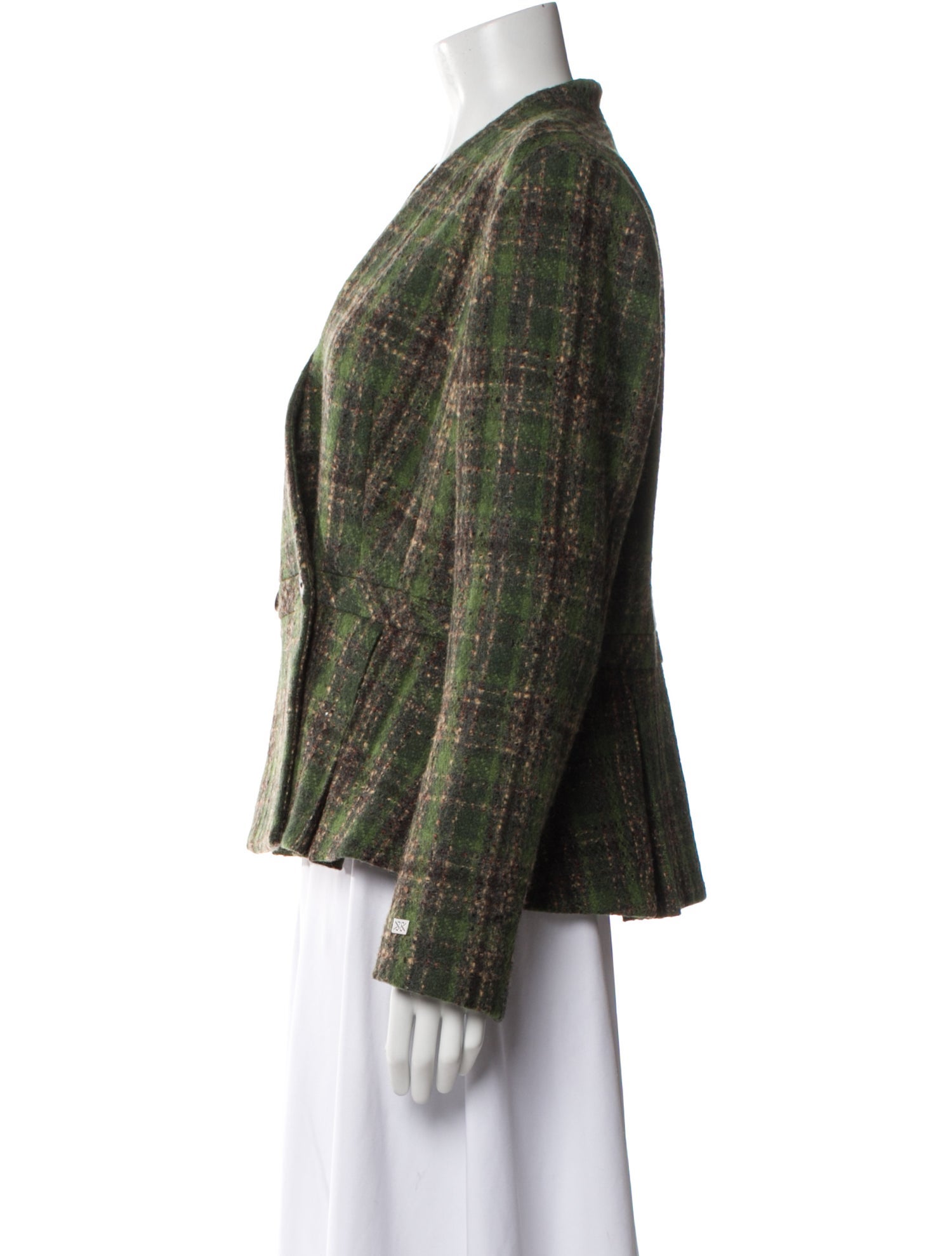 Soia & Kyo Wool Plaid Print Blazer