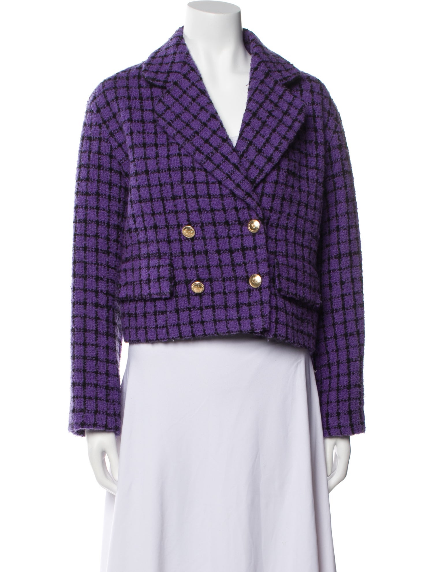 Sandro Plaid Print Blazer