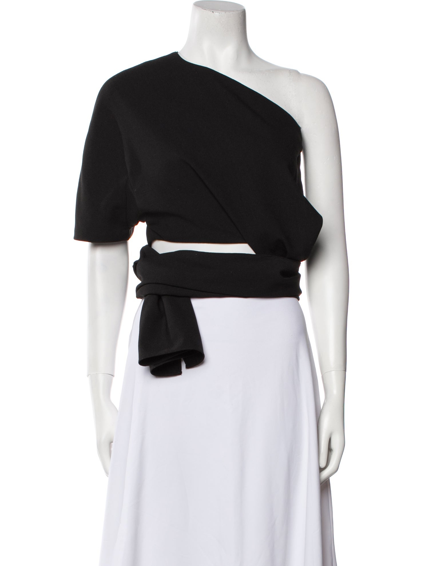 Solace London One-Shoulder Short Sleeve Crop Top