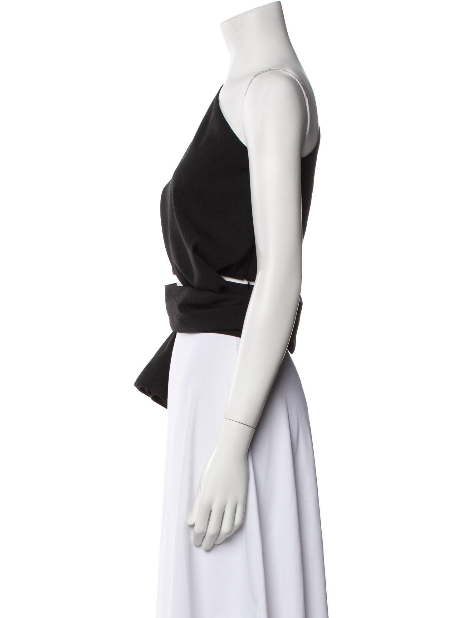 Solace London One-Shoulder Short Sleeve Crop Top