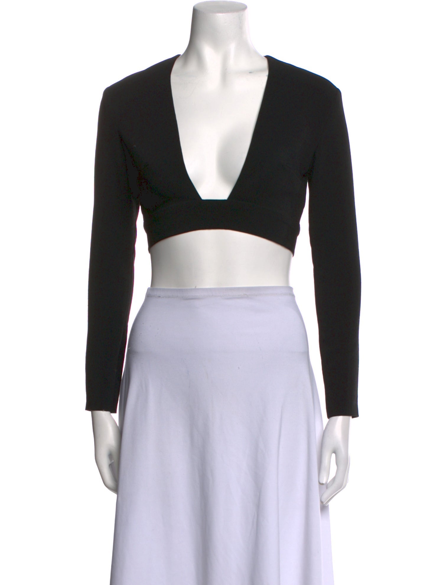 Solace London V-Neck Long Sleeve Crop Top