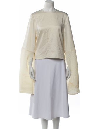 Solace London Bateau Neckline Long Sleeve Crop Top