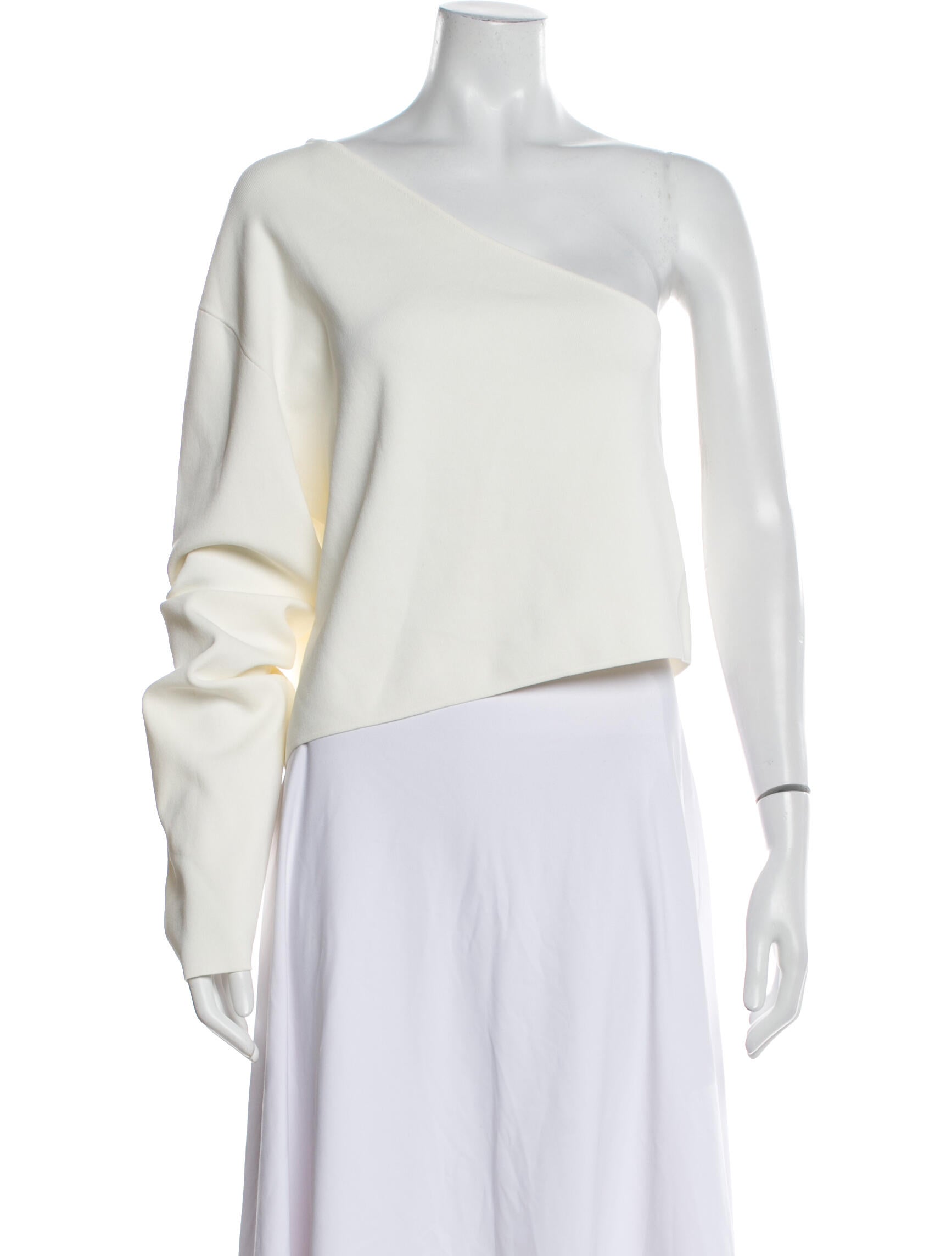 Solace London One-Shoulder Long Sleeve Crop Top