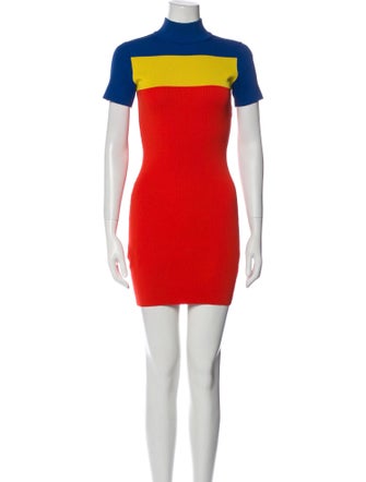 Solace London Colorblock Pattern Mini Dress