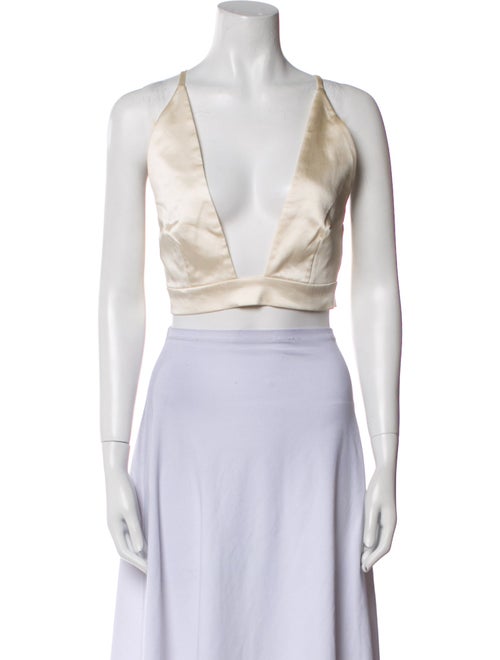 Solace London V-Neck Sleeveless Crop Top