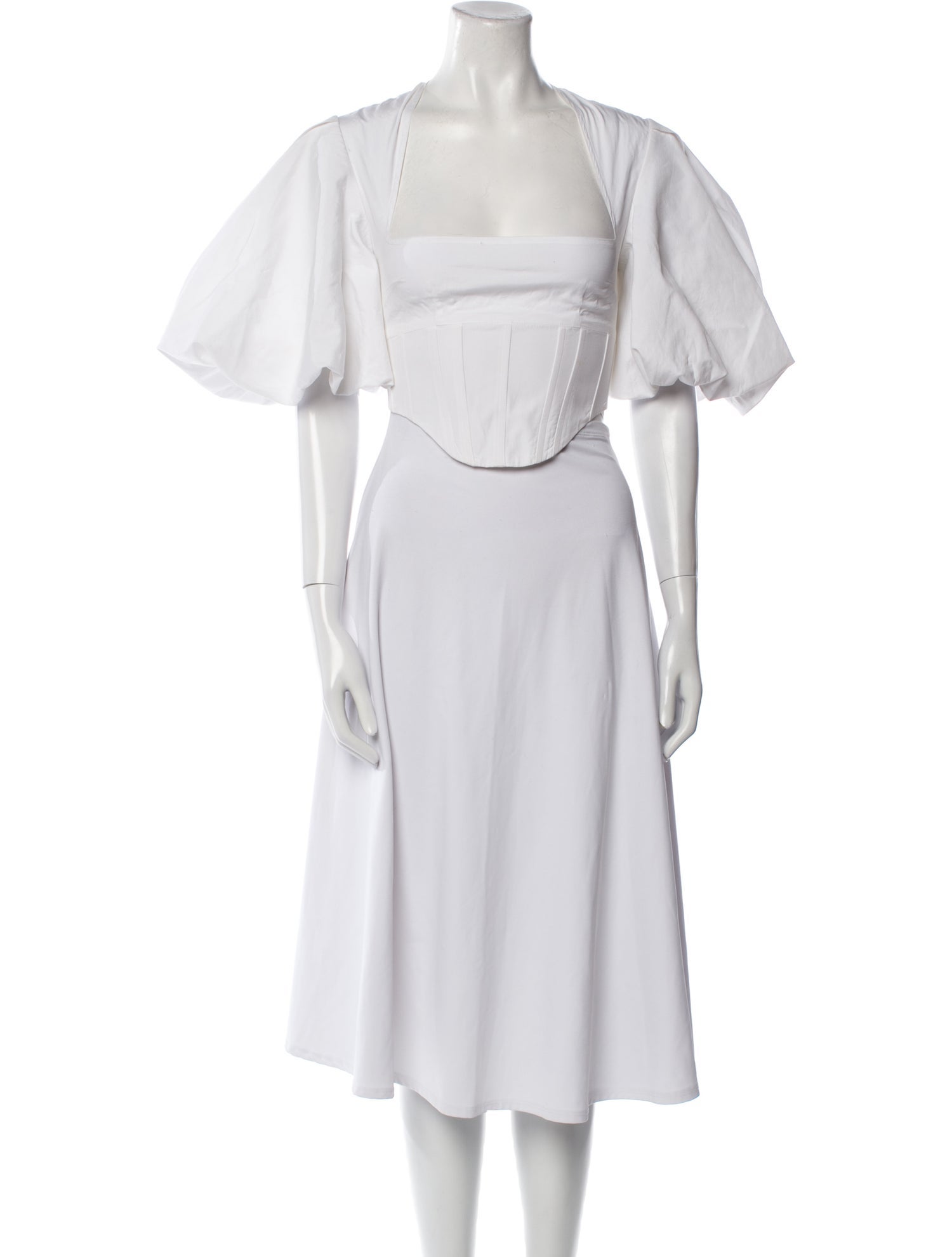 Solace London Square Neckline Short Sleeve Crop Top