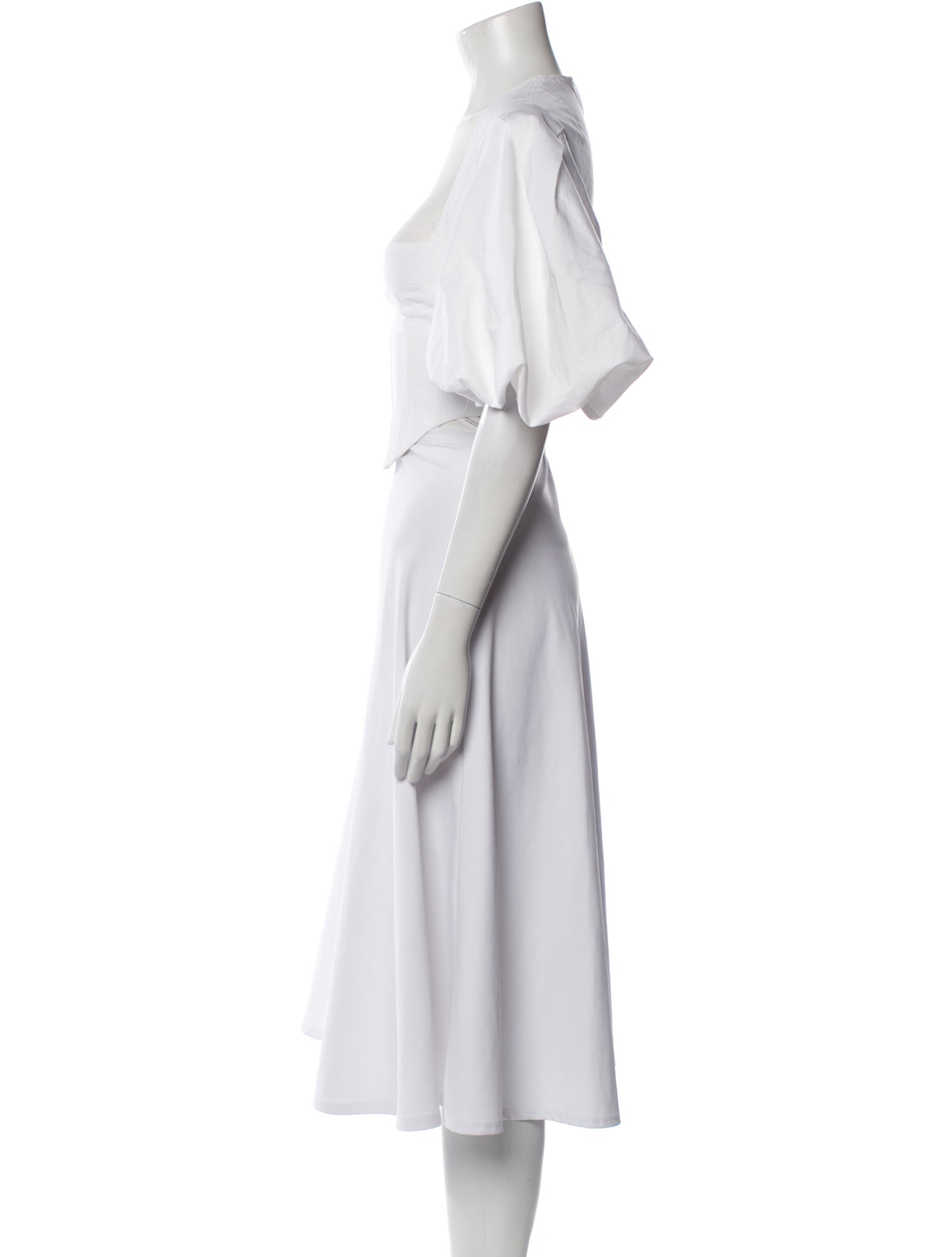 Solace London Square Neckline Short Sleeve Crop Top