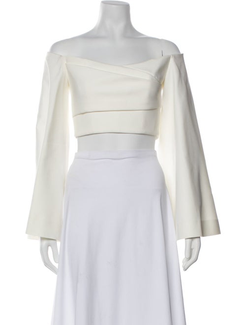 Solace London Off-The-Shoulder Long Sleeve Crop Top