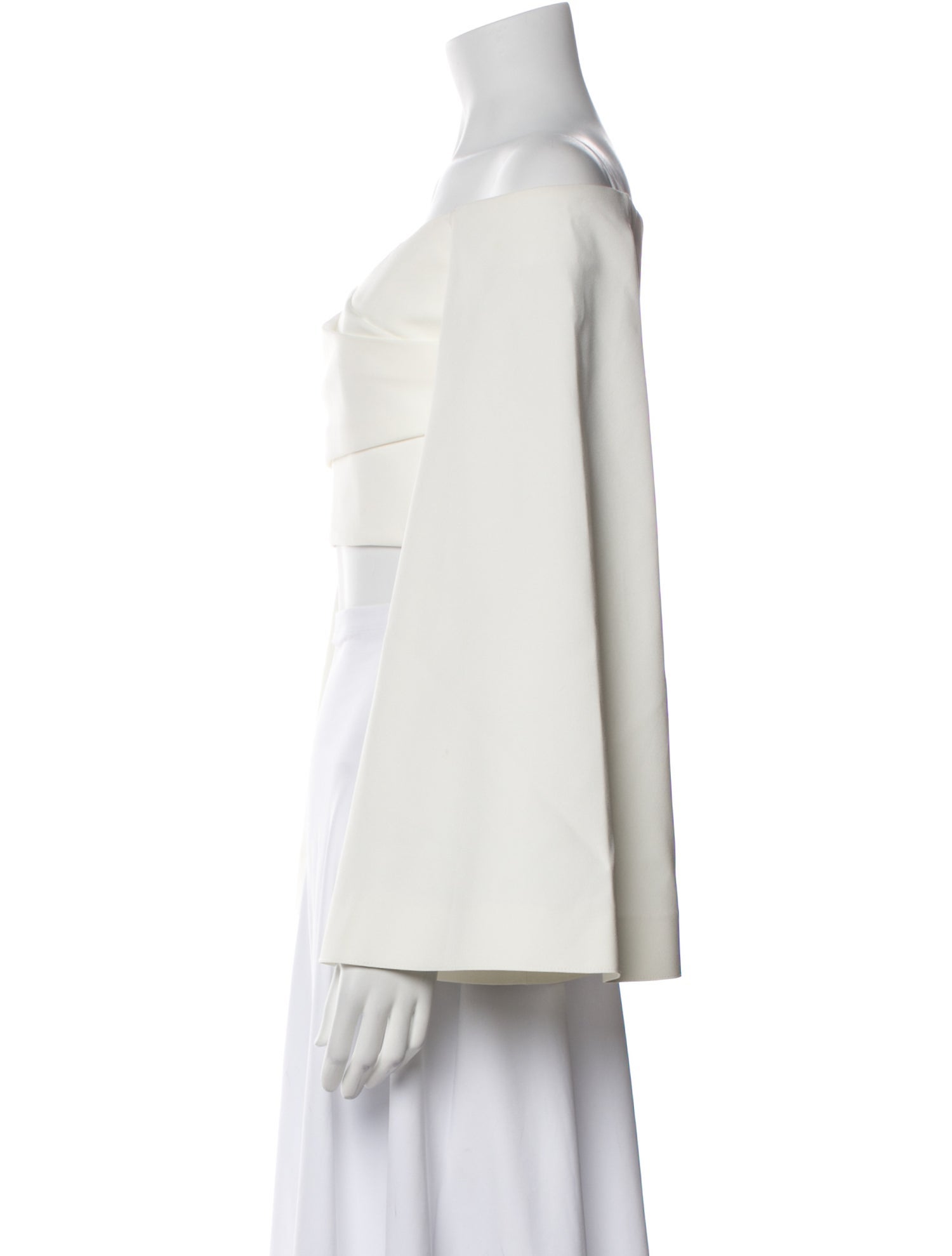 Solace London Off-The-Shoulder Long Sleeve Crop Top