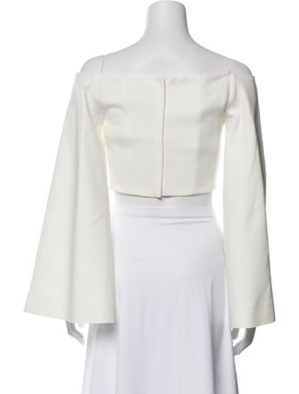 Solace London Off-The-Shoulder Long Sleeve Crop Top