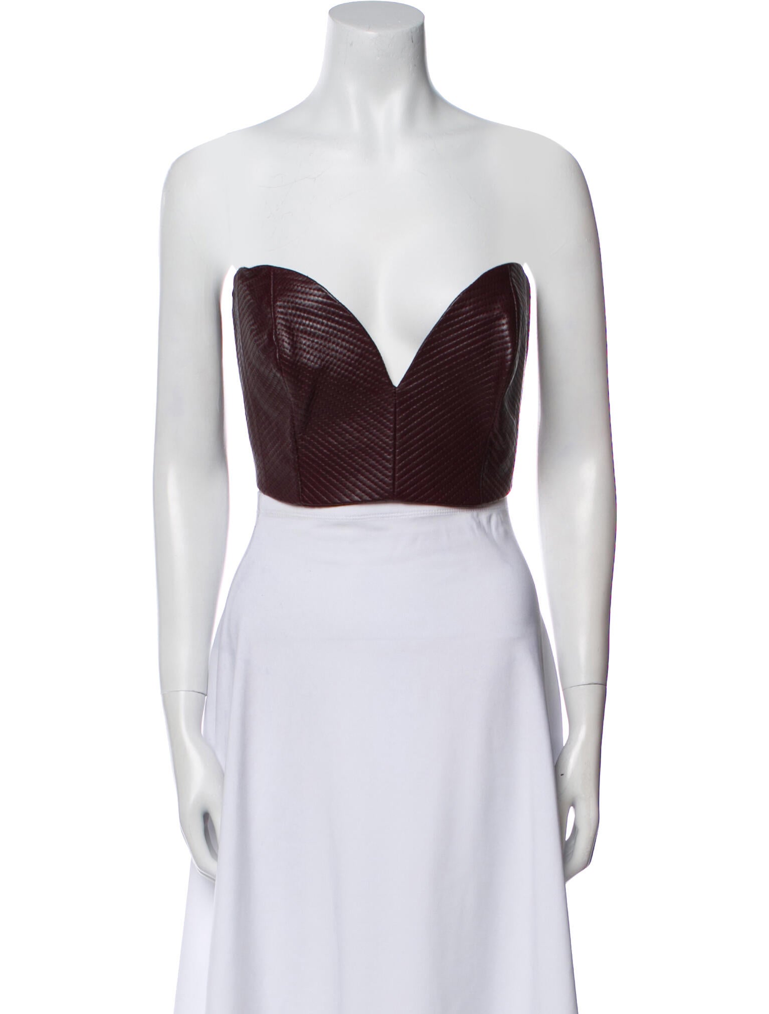 Solace London Leather Strapless Crop Top