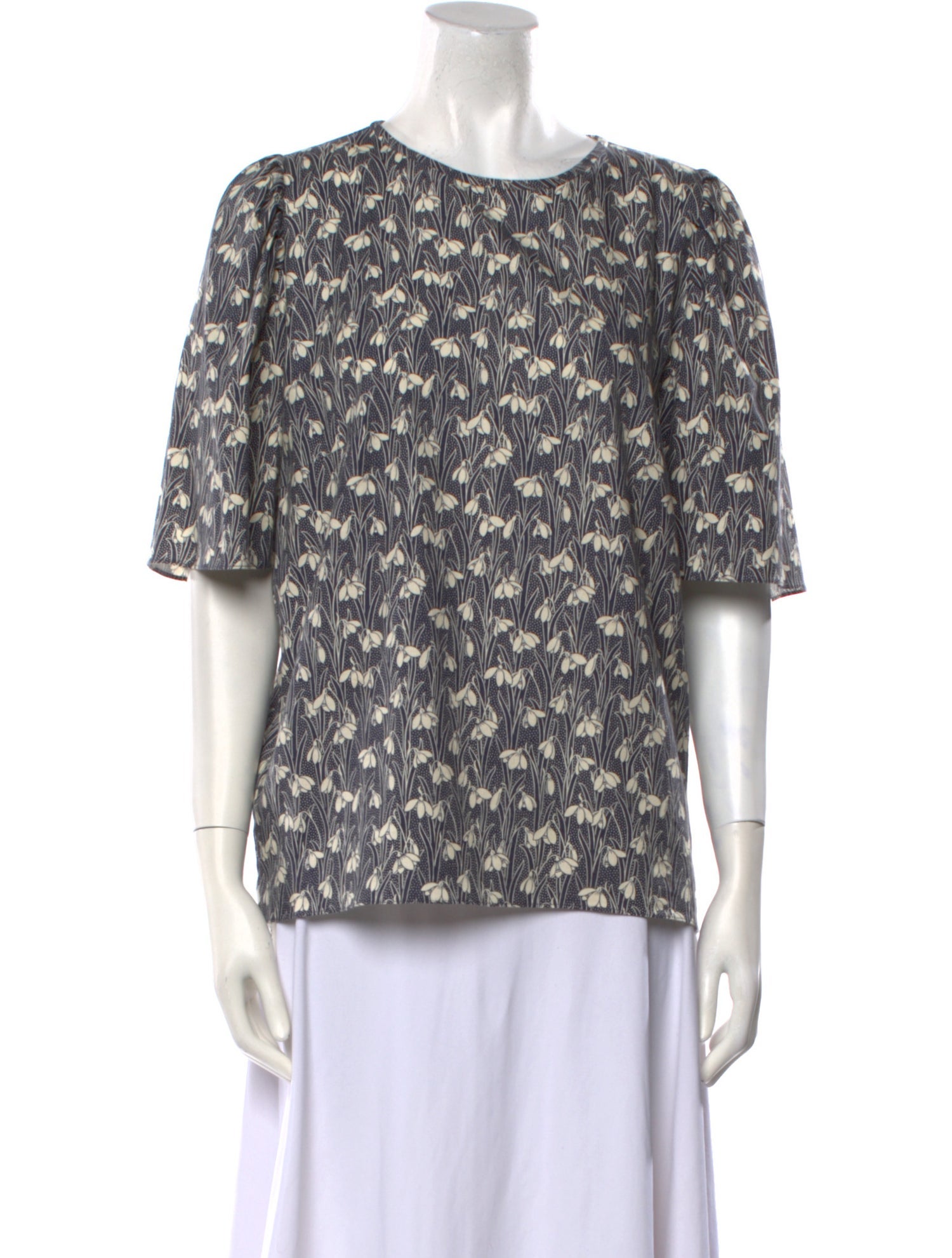 Soler Printed Crew Neck Blouse