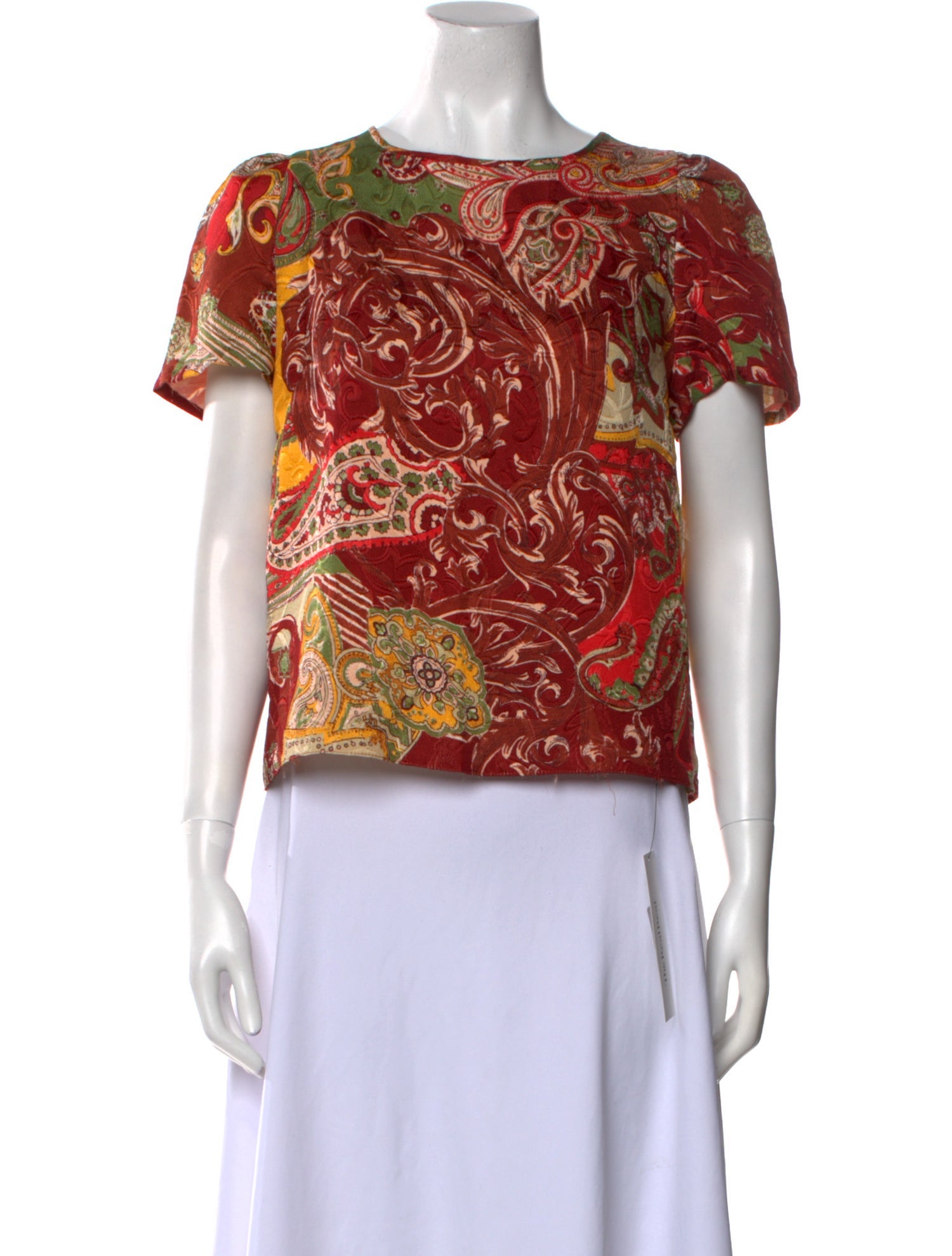 Soler Wool Paisley Print Top w/ Tags