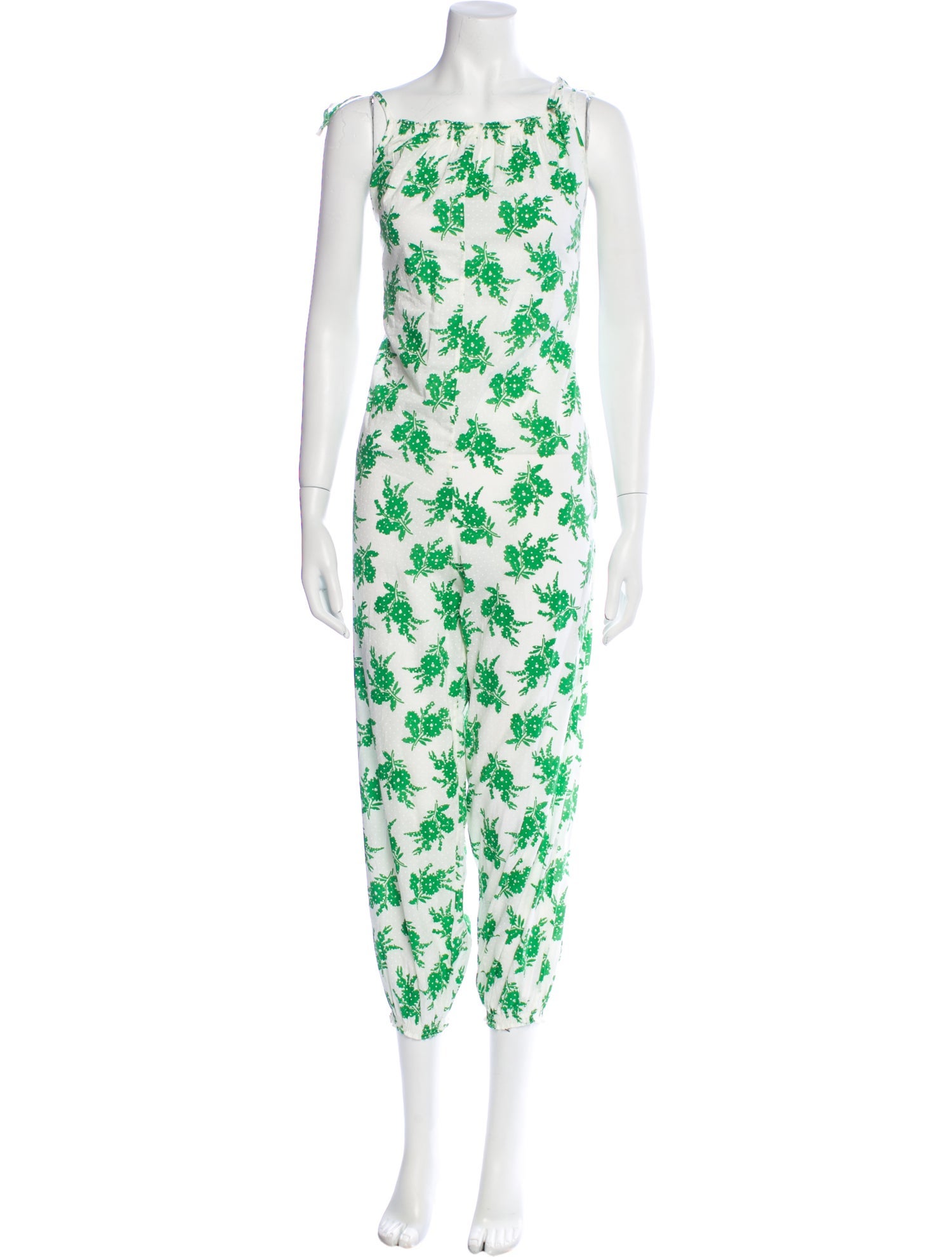 Soler Floral Print Square Neckline Jumpsuit