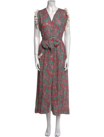 Soler Floral Print Midi Length Dress