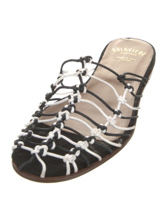 Soloviere Suede Colorblock Pattern Slides