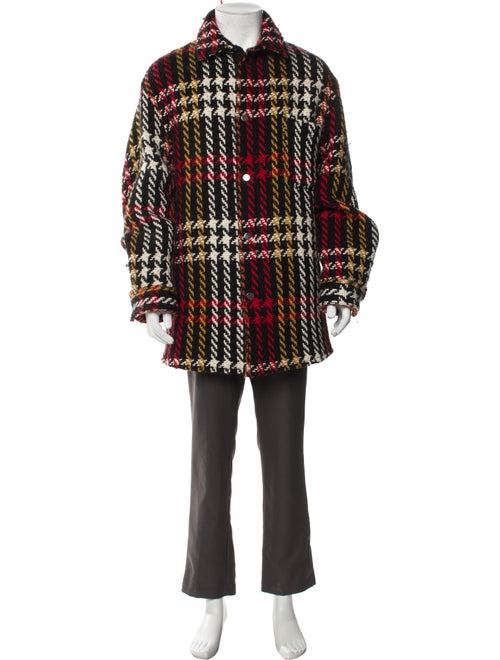Song For The Mute Wool Plaid Print Poncho