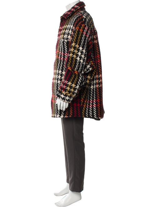 Song For The Mute Wool Plaid Print Poncho