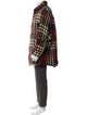 Song For The Mute Wool Plaid Print Poncho