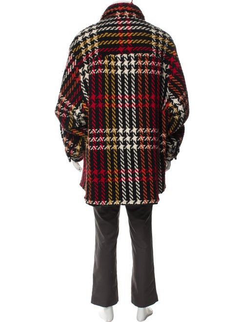 Song For The Mute Wool Plaid Print Poncho