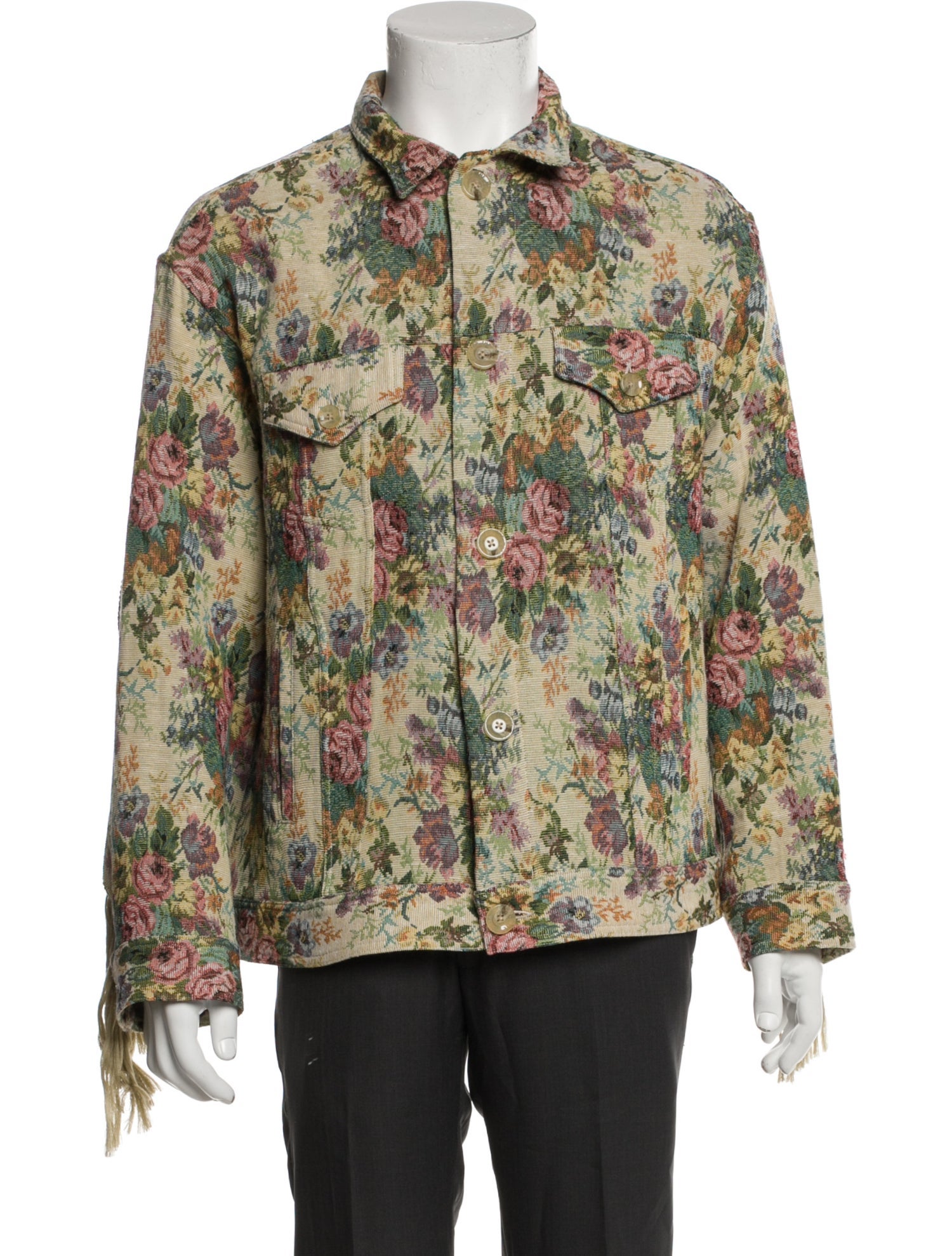 Song For The Mute Floral Print Trucker Jacket
