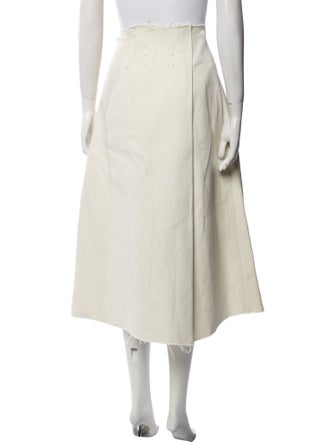 Song For The Mute Raw-Edge Trim Midi Length Skirt