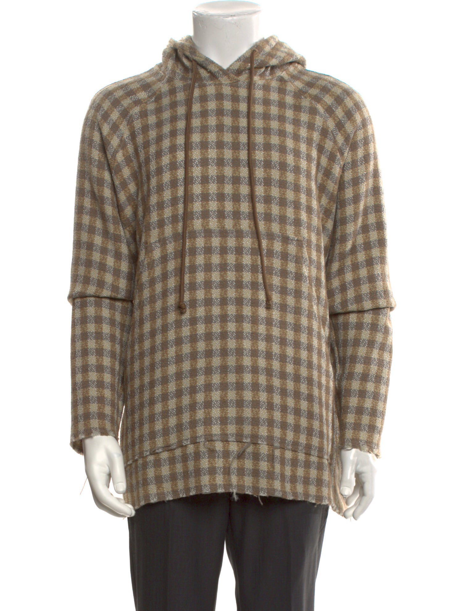 Song For The Mute Plaid Print Crew Neck Hoodie