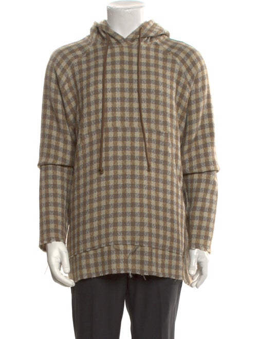 Song For The Mute Plaid Print Crew Neck Hoodie