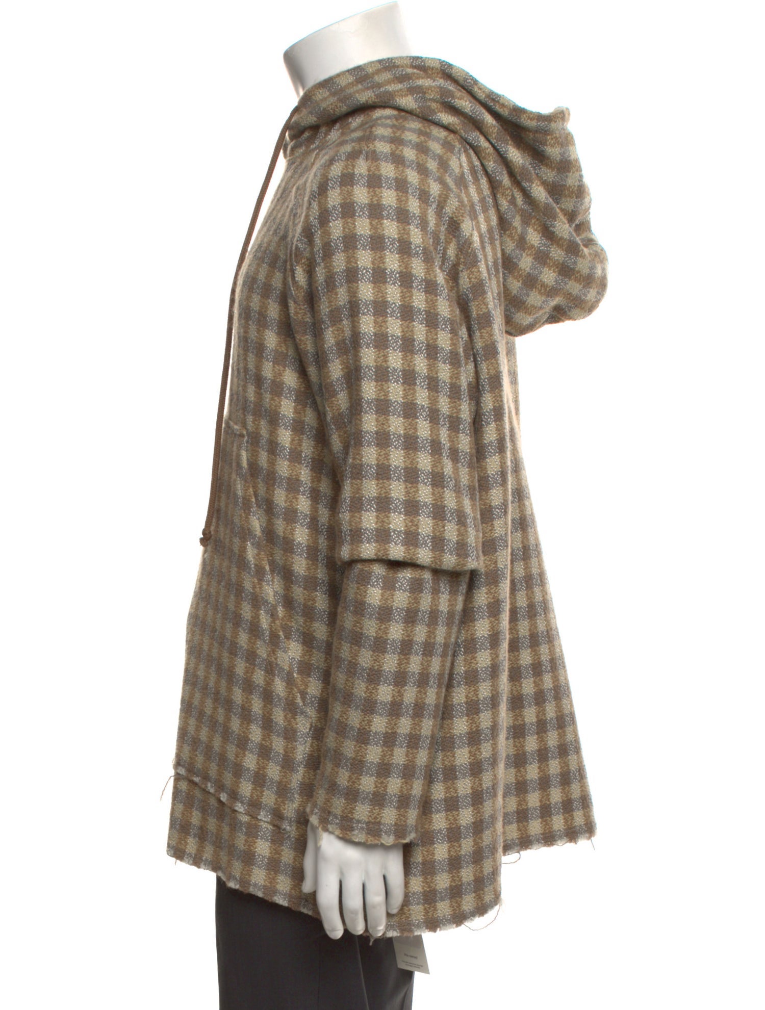 Song For The Mute Plaid Print Crew Neck Hoodie