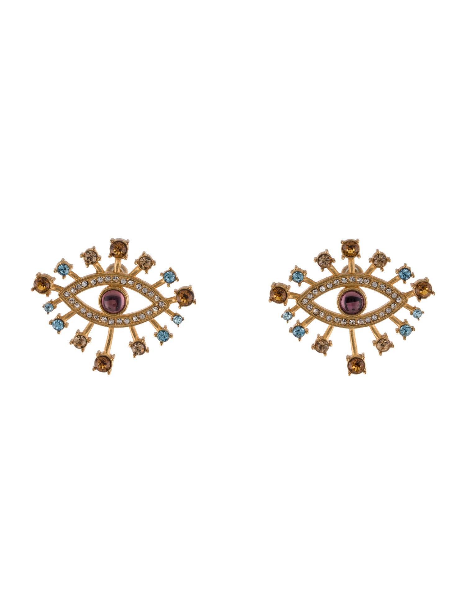 Sonia Petroff Crystal Eye Stud Earrings