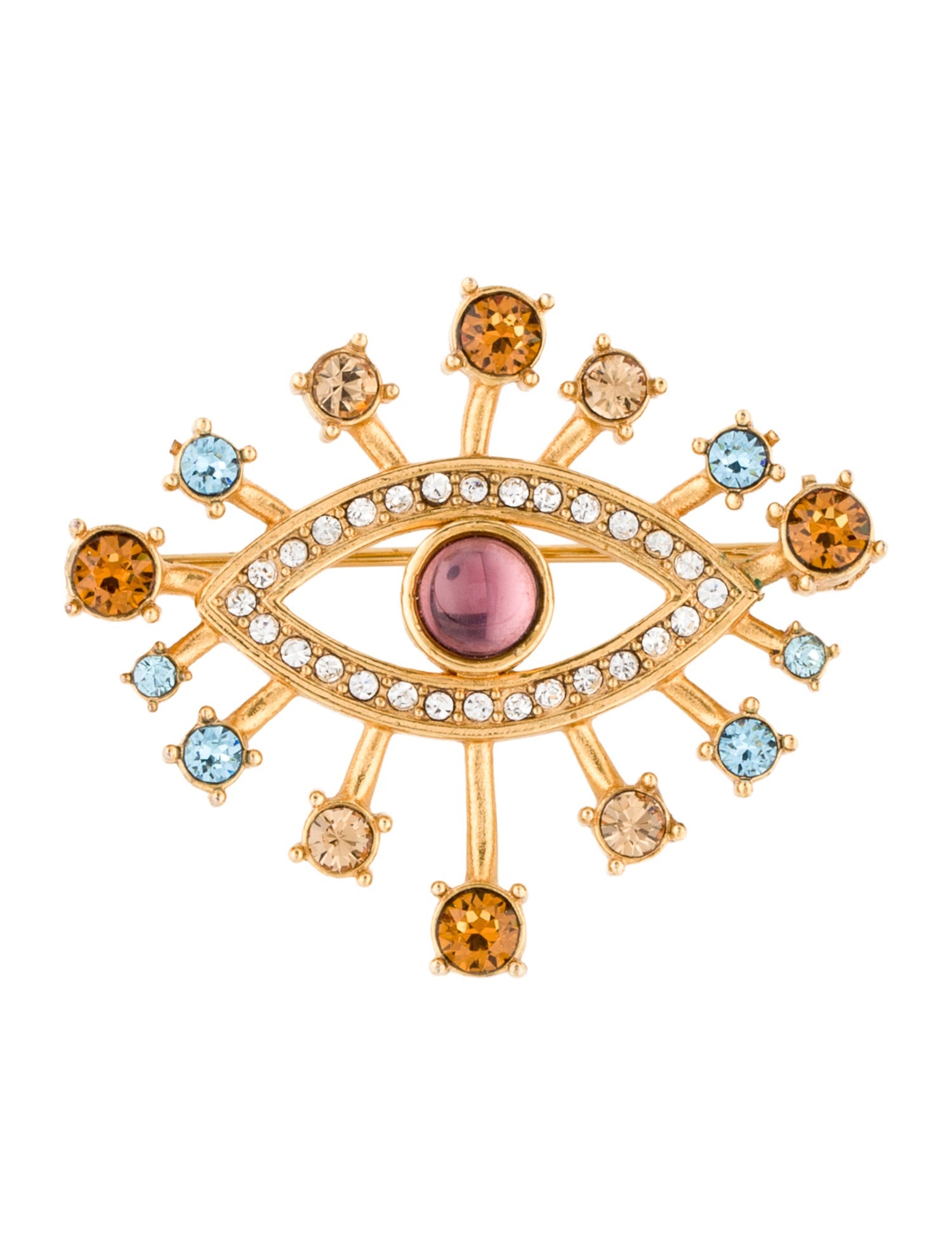 Sonia Petroff Crystal Eye Pin Brooch