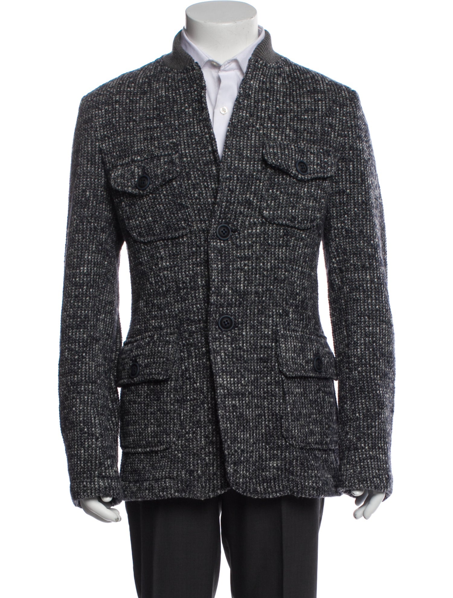 SOLOiO Wool Tweed Pattern Coat