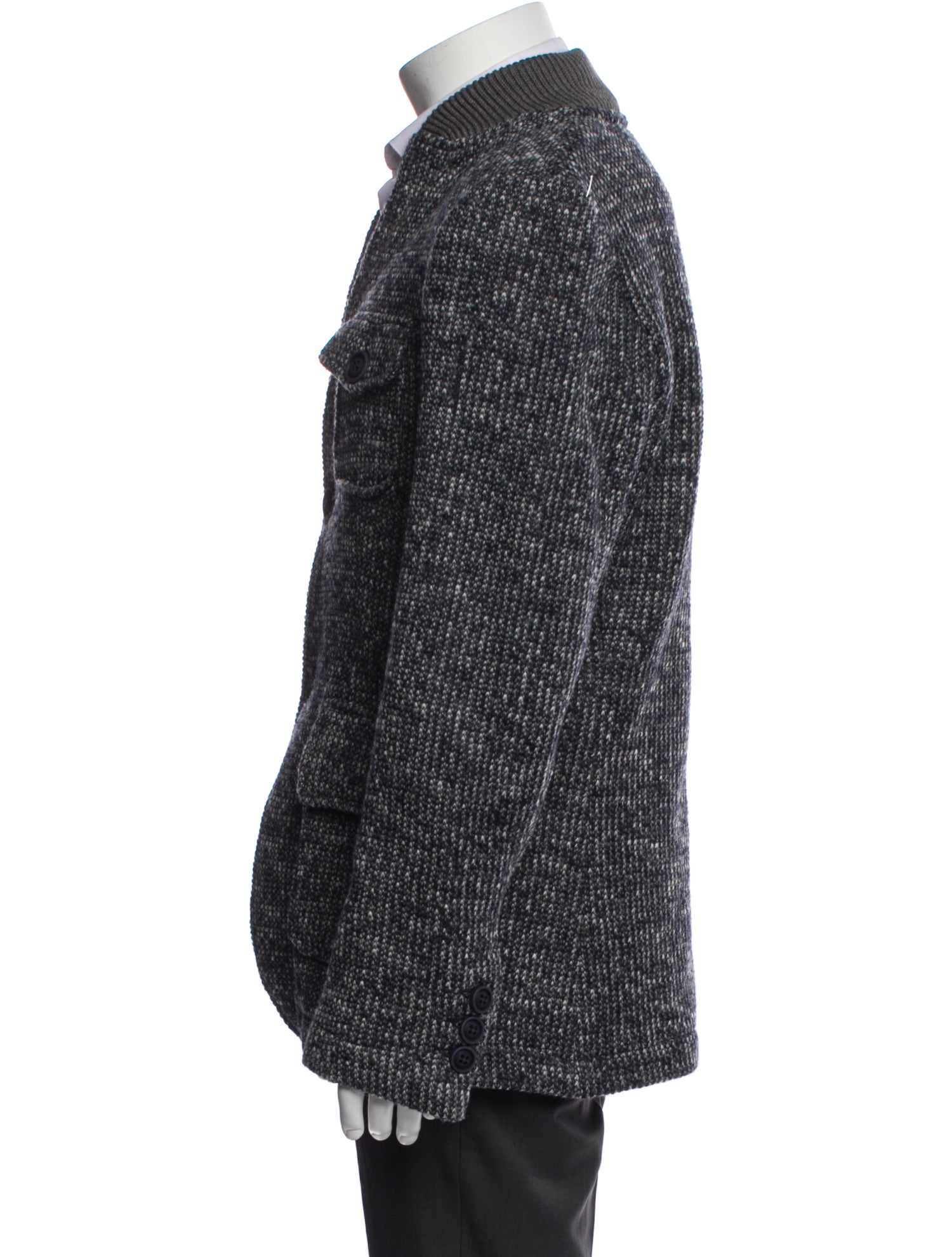 SOLOiO Wool Tweed Pattern Coat