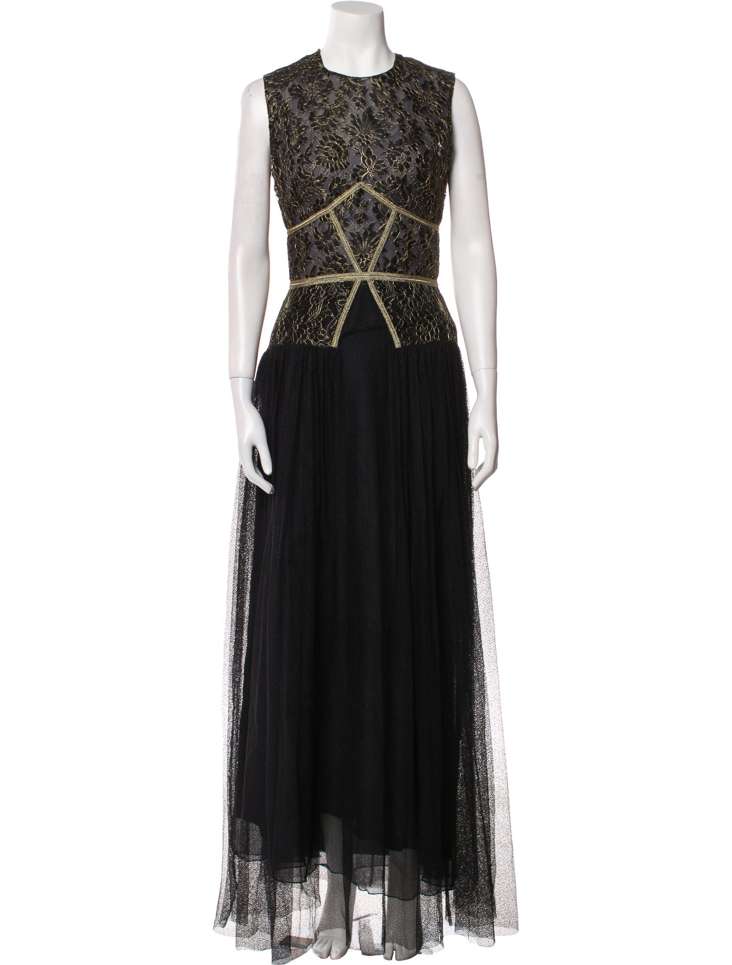 Sophia Kah Crew Neck Long Dress