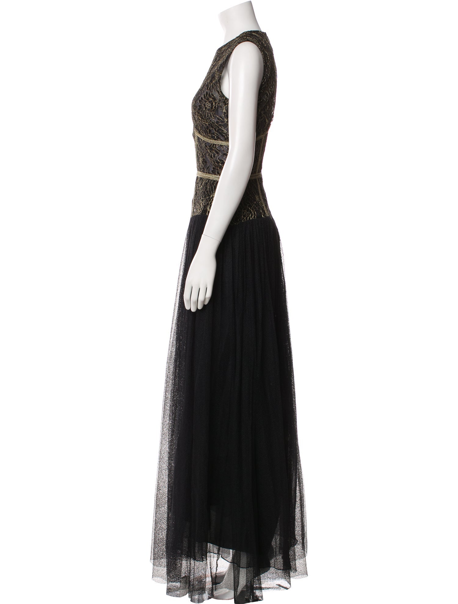 Sophia Kah Crew Neck Long Dress