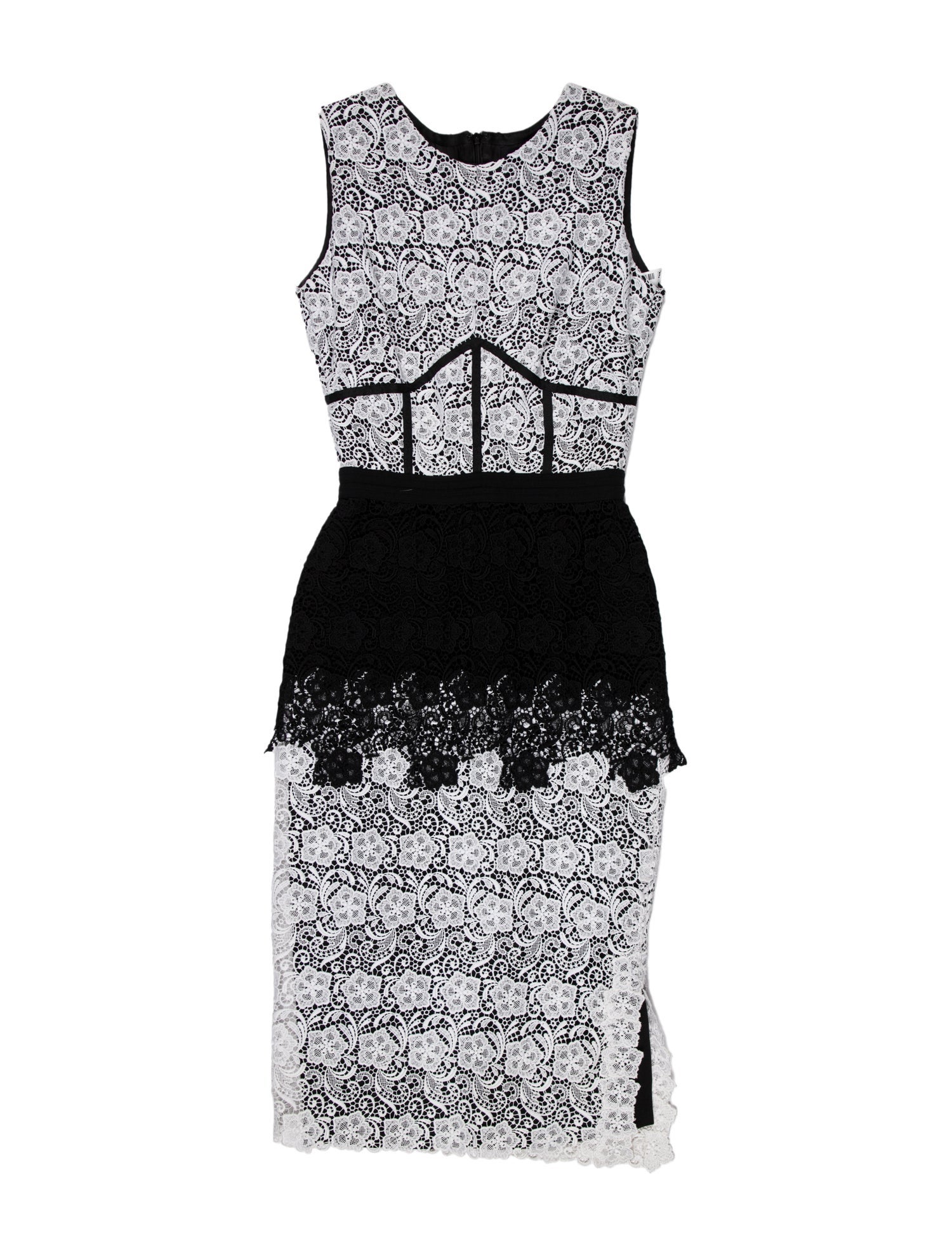 Sophia Kah Lace Pattern Mini Dress