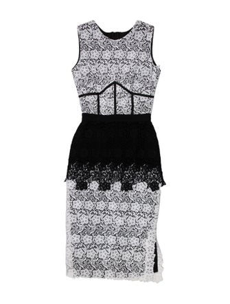 Sophia Kah Lace Pattern Mini Dress