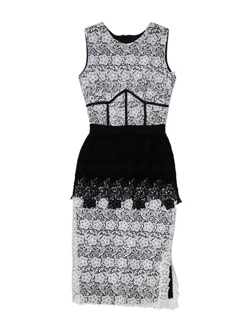 Sophia Kah Lace Pattern Mini Dress