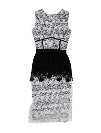 Sophia Kah Lace Pattern Mini Dress