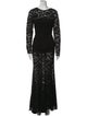 Sophia Kah Lace Pattern Long Dress