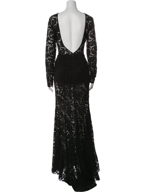 Sophia Kah Lace Pattern Long Dress