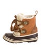SOREL x Chloé Suede Fur Trim Lace-Up Boots