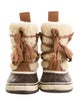 SOREL x Chloé Suede Fur Trim Lace-Up Boots
