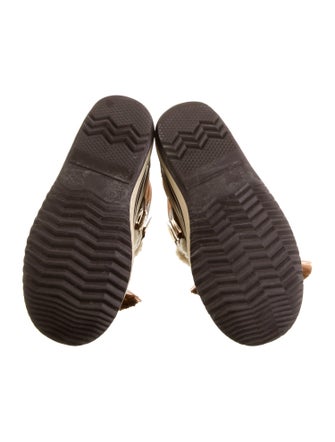 SOREL x Chloé Suede Fur Trim Lace-Up Boots