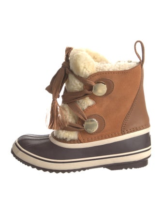 SOREL x Chloé Suede Striped Lace-Up Boots